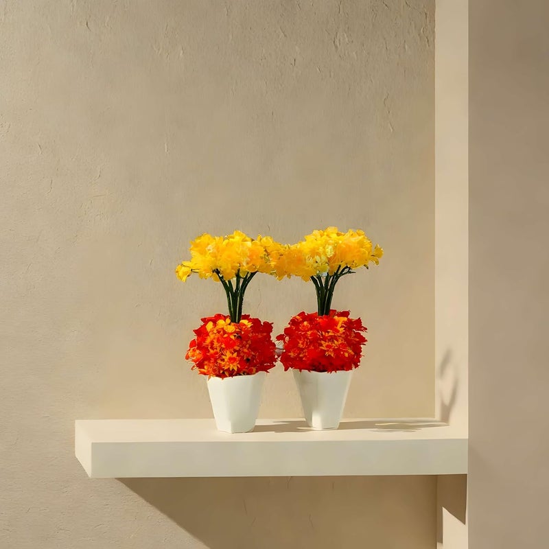 Madhav Enterprises Artificial Plants with Pot Showcase Decoration Plants Flowers Fake Plant Artificial Plants for Home Decor Office Gifting Plants Decorative Potted Plants Pack of 2 RVAP10 - Image 5