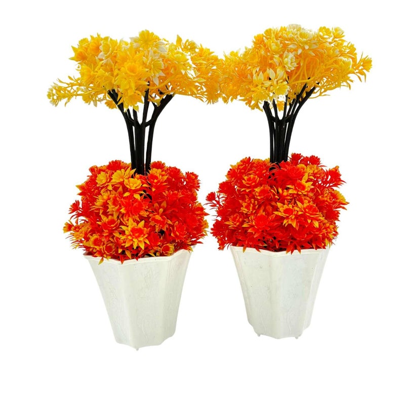 Madhav Enterprises Artificial Plants with Pot Showcase Decoration Plants Flowers Fake Plant Artificial Plants for Home Decor Office Gifting Plants Decorative Potted Plants Pack of 2 RVAP10 - Image 1