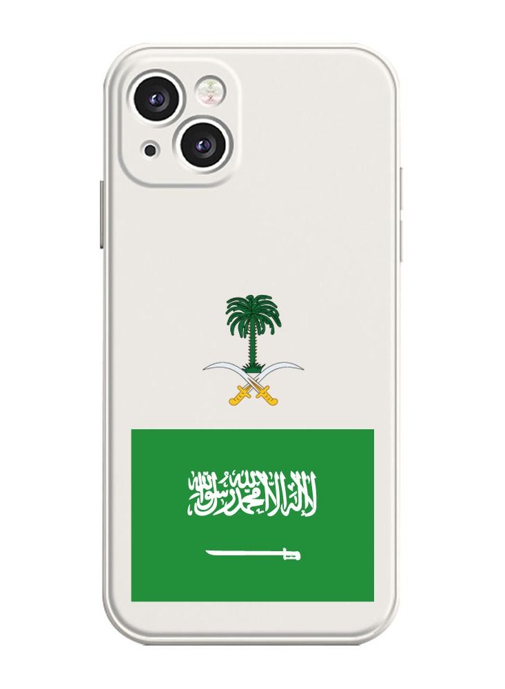 Color Fans جراب هاتف محمول على شكل شجرة جوز الهند لهاتف IPhone 14 مقاس 6.1 بوصة، غلاف ناعم مضاد للسقوط (أبيض) - Image 1