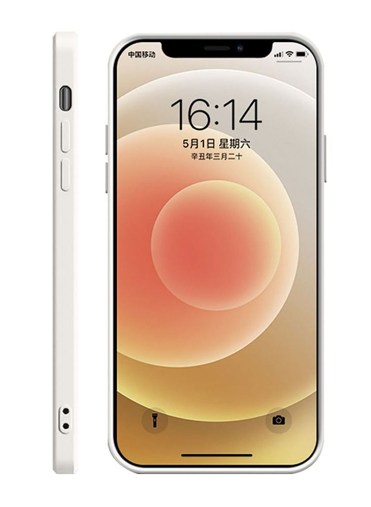 Color Fans جراب هاتف محمول على شكل شجرة جوز الهند لهاتف IPhone 14 مقاس 6.1 بوصة، غلاف ناعم مضاد للسقوط (أبيض) - Image 2