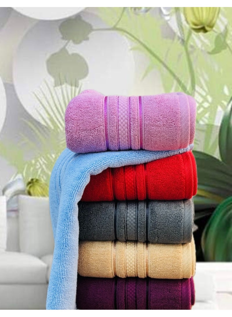 Hayat FLORA-Luxury Cotton Hand Towel Set 550 GSM Supersoft and Highly Absorbent ,Multipurpose Use ,40*70 cm (Pack 6 , Assorted Colours) - Image 2
