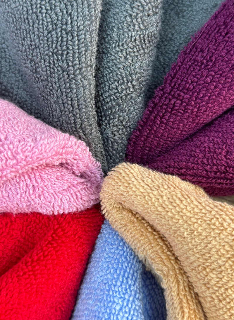 Hayat FLORA-Luxury Cotton Hand Towel Set 550 GSM Supersoft and Highly Absorbent ,Multipurpose Use ,40*70 cm (Pack 6 , Assorted Colours) - Image 4