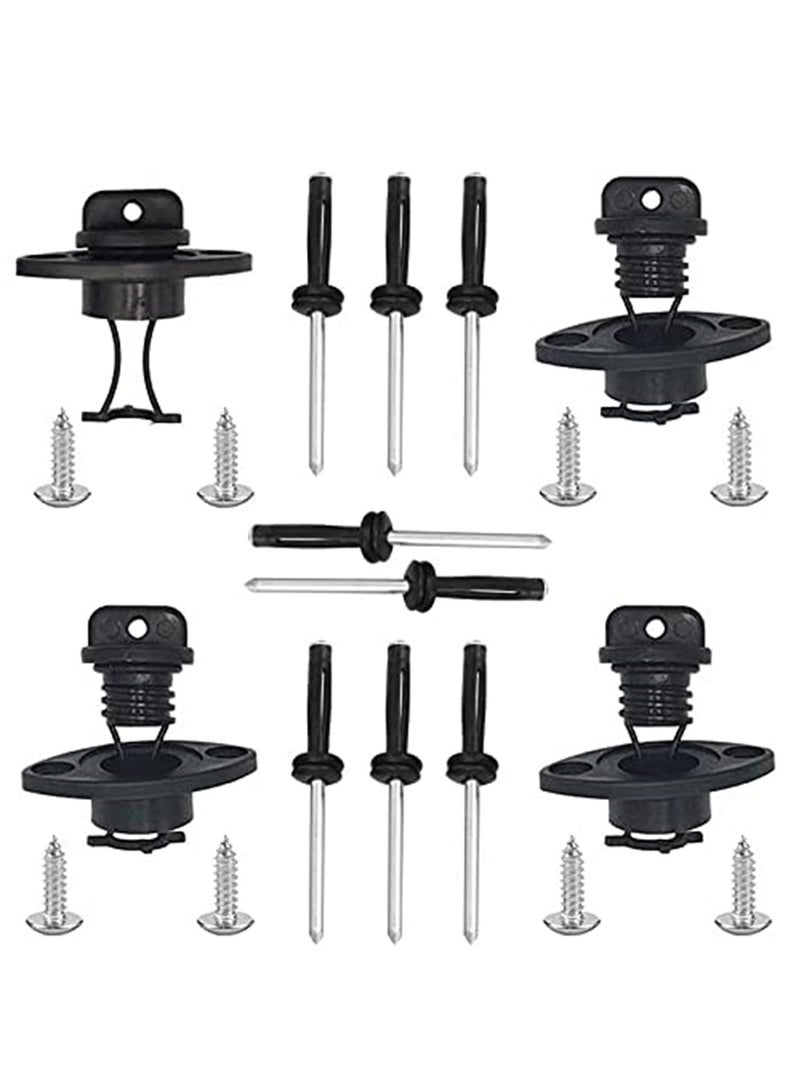 KASTWAVE Kayak Drain Plug Kit Boat Scupper Plugs Thread Bung for Kayak Canoe Boat with Screws Hardware, Drain Stoppers Fits Most Kayak Canoe - Image 1