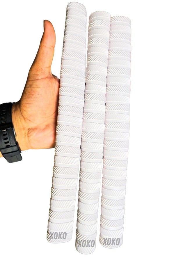 XOKO Premium Cricket Bat Handle Grip Set, Anti-Slip Rubber Material, White , 6 Grips with 1 Wooden Cone - Image 5