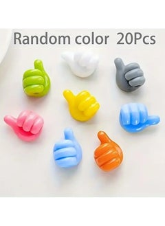 20pcs Value Pack Multifunctional Thumb Wall Hooks, Creative Adhesive Thumb Cable Clip Key Hook Wall Hook For Storing Data Cables, Earphone Cables, And Keys