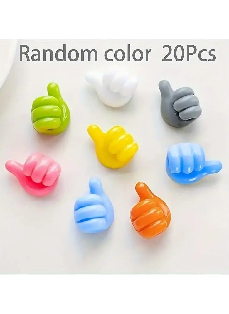 Goolsky - 20pcs Value Pack Multifunctional Thumb Wall Hooks, Creative Adhesive Thumb Cable Clip Key Hook Wall Hook For Storing Data Cables, Earphone Cables, And Keys - Image 1