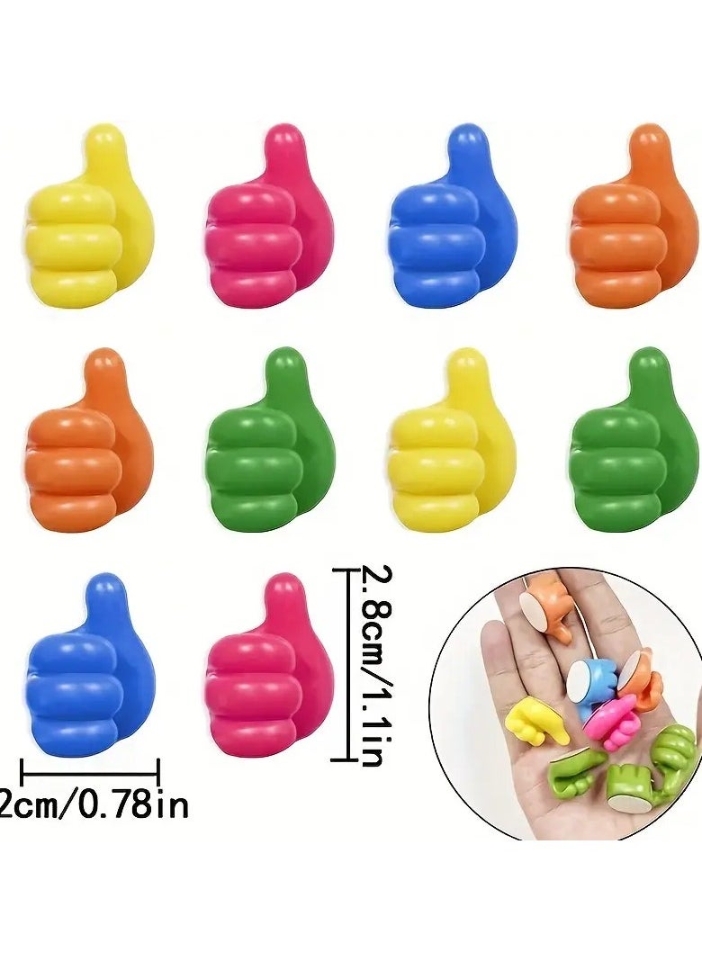 Goolsky - 20pcs Value Pack Multifunctional Thumb Wall Hooks, Creative Adhesive Thumb Cable Clip Key Hook Wall Hook For Storing Data Cables, Earphone Cables, And Keys - Image 1