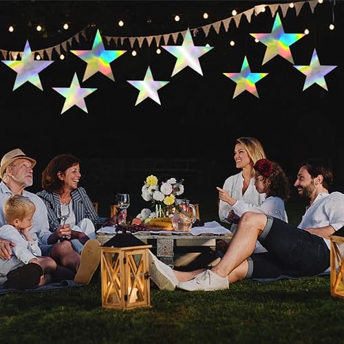 KEEPARTY 120 PCS Iridescent Five Star Cutouts Double Printed Paper Star Decorations Star Confetti Cutouts Cardboard Stars for Bulletin Board Stars Accents Classroom Wall Party Decoration - Image 4