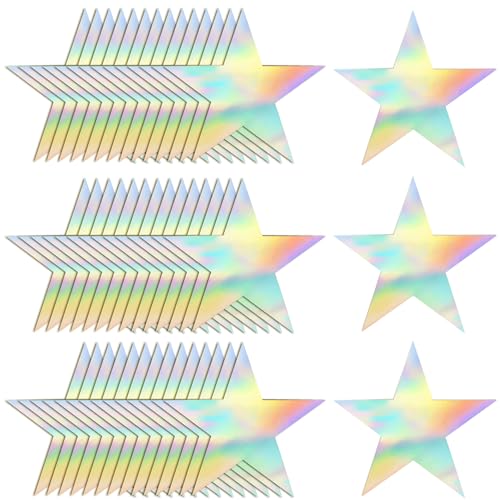 KEEPARTY 120 PCS Iridescent Five Star Cutouts Double Printed Paper Star Decorations Star Confetti Cutouts Cardboard Stars for Bulletin Board Stars Accents Classroom Wall Party Decoration - Image 1