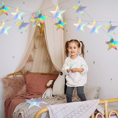 KEEPARTY 120 PCS Iridescent Five Star Cutouts Double Printed Paper Star Decorations Star Confetti Cutouts Cardboard Stars for Bulletin Board Stars Accents Classroom Wall Party Decoration - Image 3
