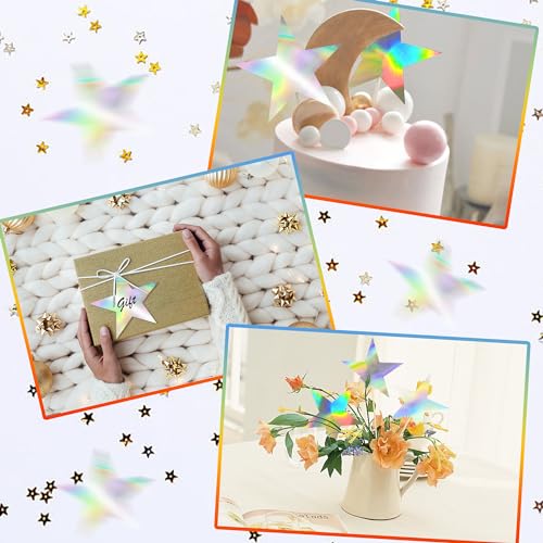 KEEPARTY 120 PCS Iridescent Five Star Cutouts Double Printed Paper Star Decorations Star Confetti Cutouts Cardboard Stars for Bulletin Board Stars Accents Classroom Wall Party Decoration - Image 5