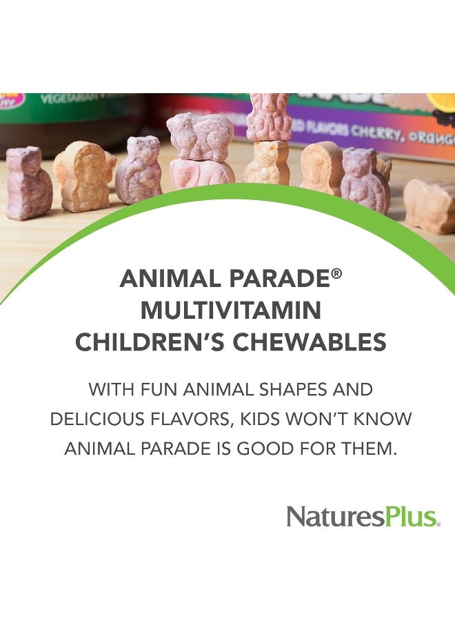 NaturesPlus Natures Plus Animal Parade Multivitamin Children's Chewables - Cherry Flavor - 90 Animal-Shaped Tablets - Promotes Health & Well-Being - Vegetarian, Gluten Free - 45 Servings - Image 3