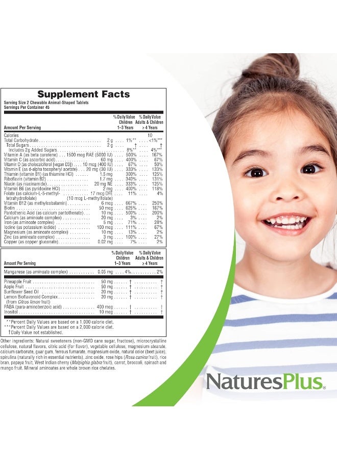 NaturesPlus Natures Plus Animal Parade Multivitamin Children's Chewables - Cherry Flavor - 90 Animal-Shaped Tablets - Promotes Health & Well-Being - Vegetarian, Gluten Free - 45 Servings - Image 5