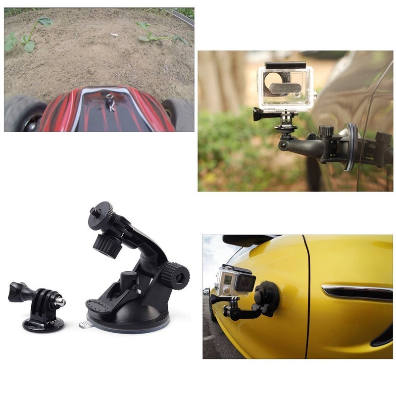 TEKCAM Action Camera Accessories Kits Bundle Compatible with Gopro Hero 13 12 11 10 9 8/AKASO EK7000/Brave 4/7 LE/ V50X/Dragon Touch 4k Camera Car Suction Cup Mount Floating Handle Grip Selfie Stick - Image 4
