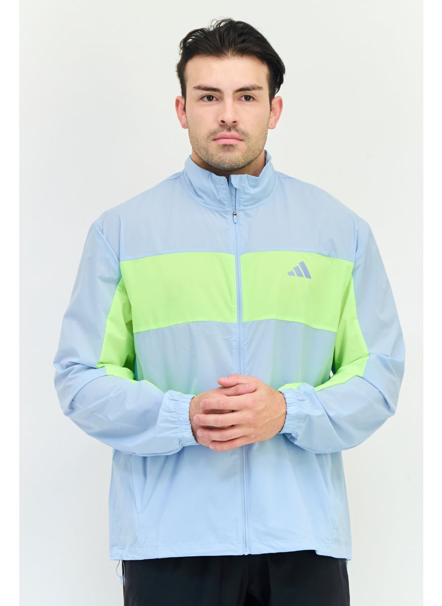 Adidas Men Sportswear Fit Long Sleeve Running Jacket, Light Blue  - Image 1