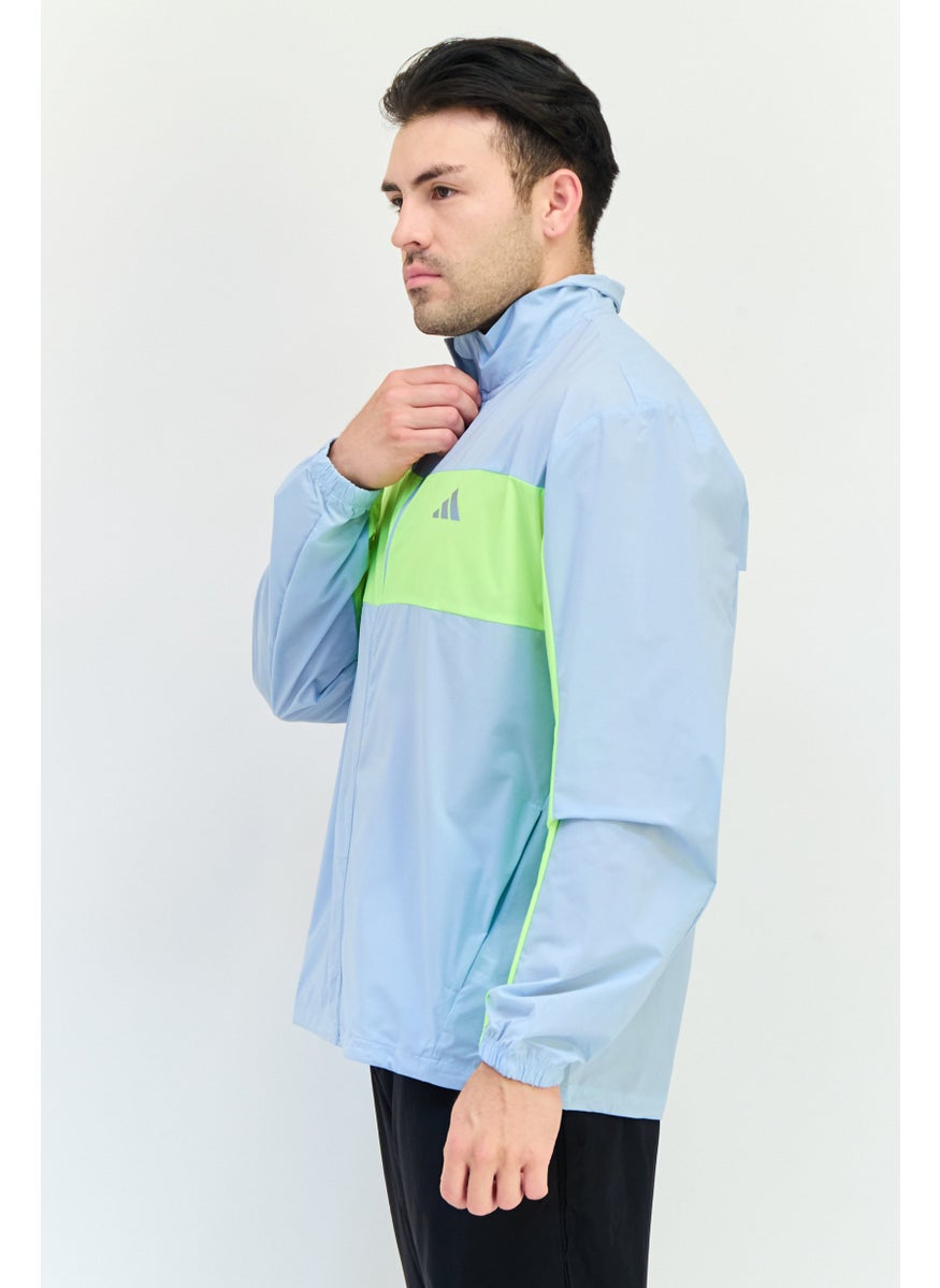 Adidas Men Sportswear Fit Long Sleeve Running Jacket, Light Blue  - Image 2