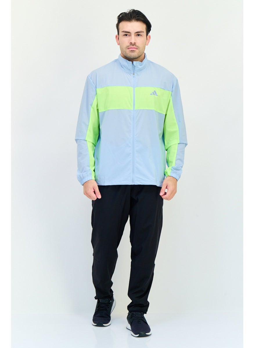 Adidas Men Sportswear Fit Long Sleeve Running Jacket, Light Blue  - Image 4