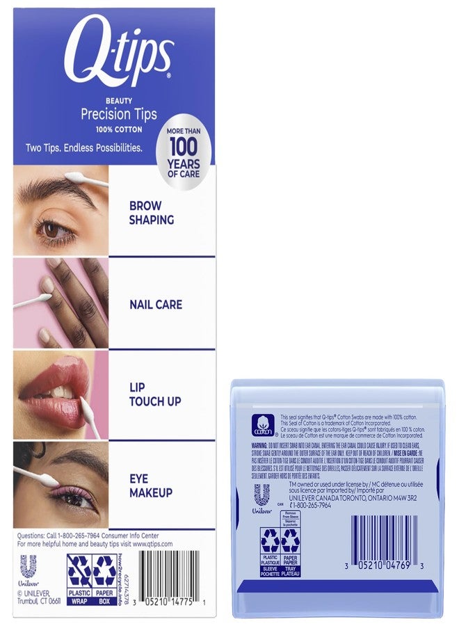 Q-tips Cotton Swabs, Precision Tips, 170 Count + 30 Count Travel-Size Pack – Household Essentials, Beauty & Personal Care - Image 2