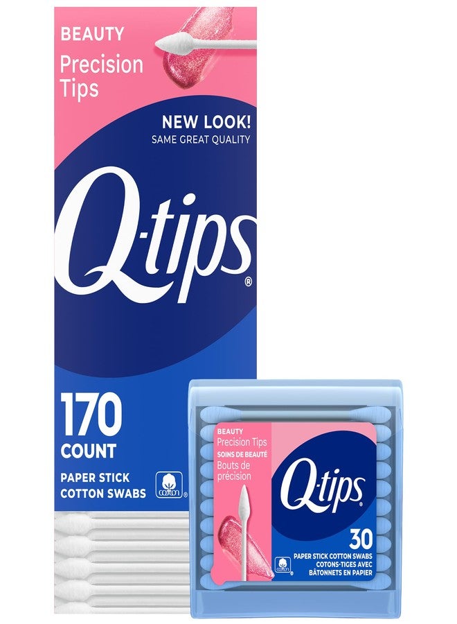 Q-tips Cotton Swabs, Precision Tips, 170 Count + 30 Count Travel-Size Pack – Household Essentials, Beauty & Personal Care - Image 1