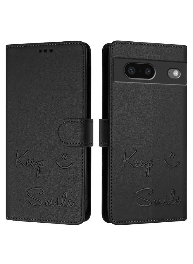 Green Tiger Case For Google Pixel 7 Smile Embossing RFID Leather Phone Case - Image 3