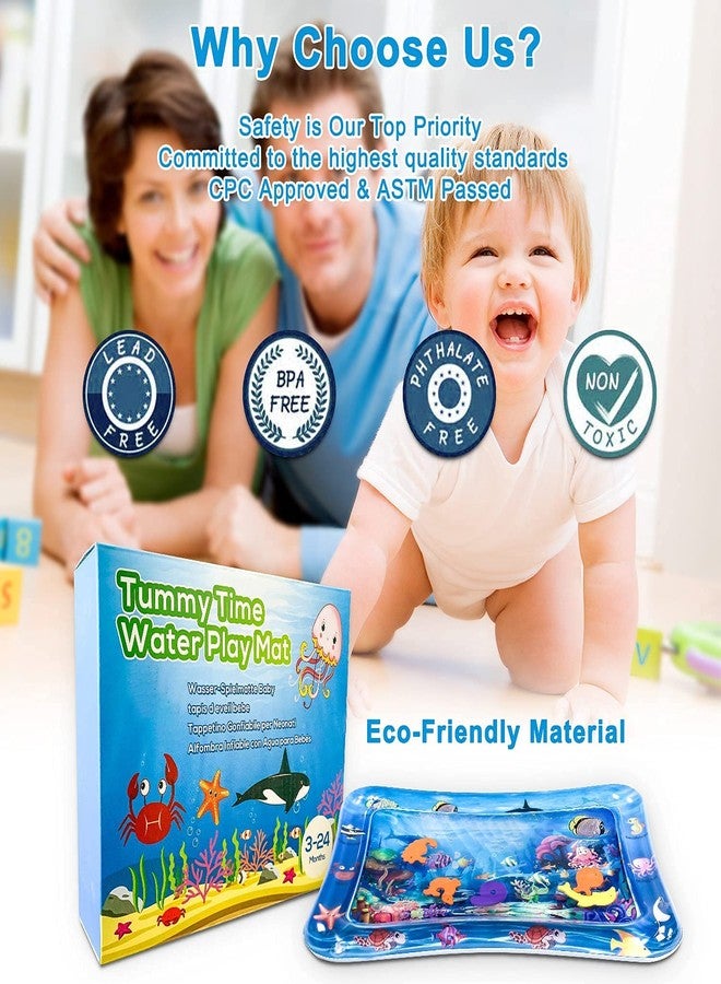 ON STORE Baby Kids Water Play Mat Toys Inflatable Tummy Time Leakproof Water Play Mat, Fun Activity Play Center Indoor and Outdoor Water Play Mat for Baby (Regular) Multicolor Multicolor - Image 5