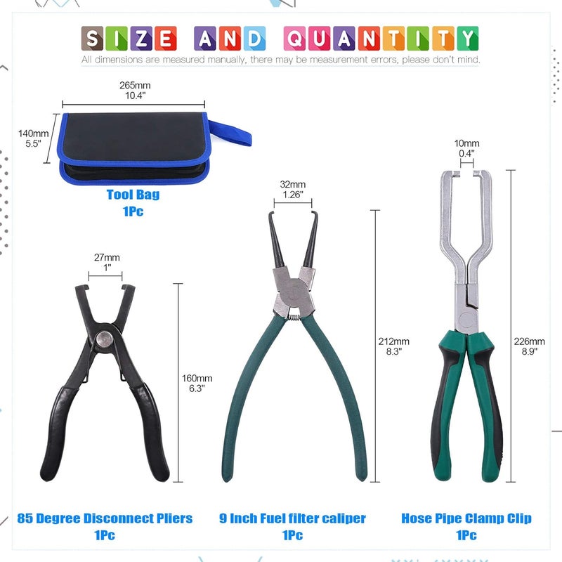 Glarks 3 Piece Fuel Line Pliers Set - Image 2