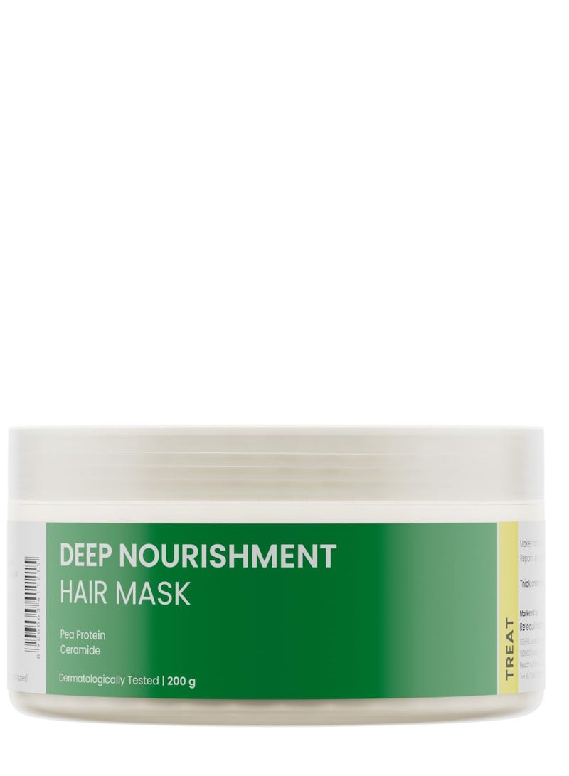 RE' EQUIL Deep Nourishment Hair Mask With Pea Protein & Ceramide, Repairs Dry, Damaged & Frizzy Hair, Sls & Paraben Free, All Hair Types, 200 Gram - Fresh - Image 1