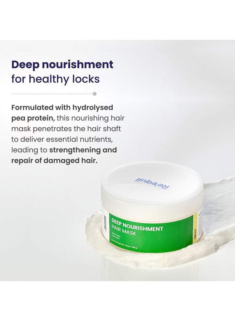 RE' EQUIL Deep Nourishment Hair Mask With Pea Protein & Ceramide, Repairs Dry, Damaged & Frizzy Hair, Sls & Paraben Free, All Hair Types, 200 Gram - Fresh - Image 4