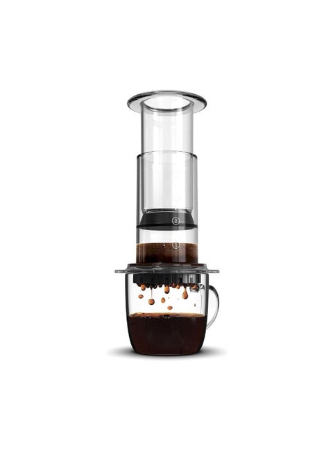 Liying CoffeePress Clear Coffee Press – 3 In 1 Brew Method Combines French Press, Pourover, Espresso, Full Bodied Coffee Without Grit or Bitterness, Portable Coffee Maker for Camping & Travel, Clear