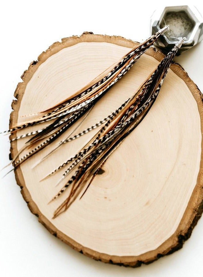 Feather Headz Bohemian handmade long lightweight feather dangle earrings for women, Large, Feather, No Gemstone - Image 3