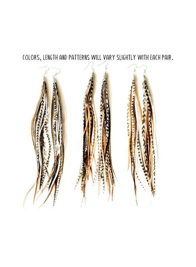 Feather Headz Bohemian handmade long lightweight feather dangle earrings for women, Large, Feather, No Gemstone - Image 5