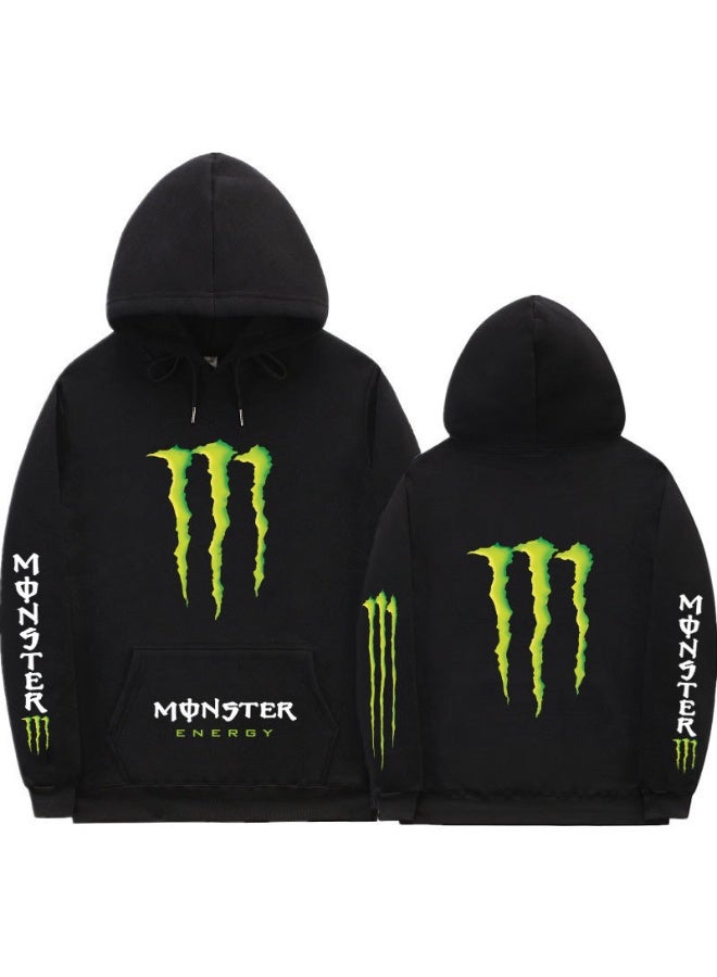 Threaded bottom loose men's autumn and winter sweater jacket sports long-sleeved hoodie gift for family and friends - Image 1