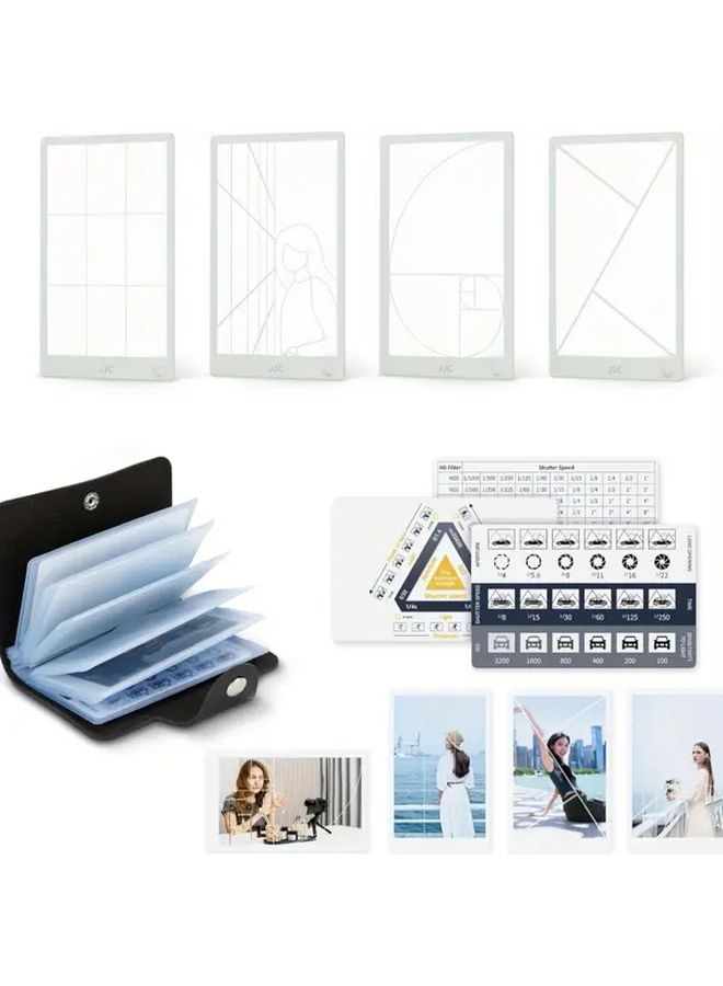 11 Pcs Composition Viewfinder Tool With Card Holder Golden Ratio Spiral Guide - Image 1