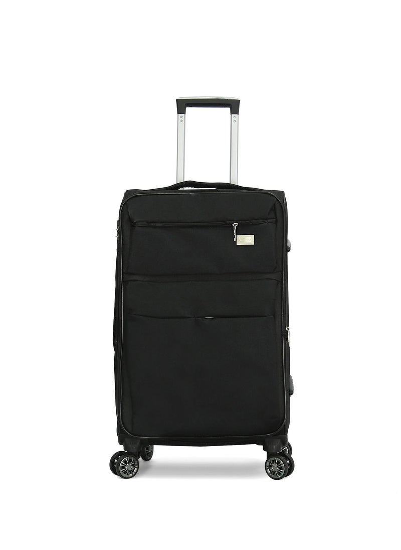 GIORDANO - Giordano Trolley Bags 3 PCS Set Softside Spinners,Black - Image 1
