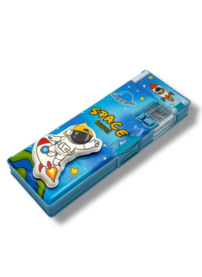 QSHOP QSHOP® 3D Cartoon Pencil Case Cute Cartoon Pencil Case Organizer Box for Boys with Multifunctional Sharpener for Kids Girls  - Image 1