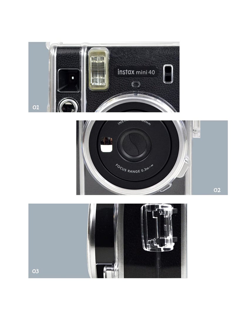 Crystal Clear PVC Case with Shoulder Strap for Fujifilm Instax Mini 40 Instant Camera - Durable and Protective - Image 5