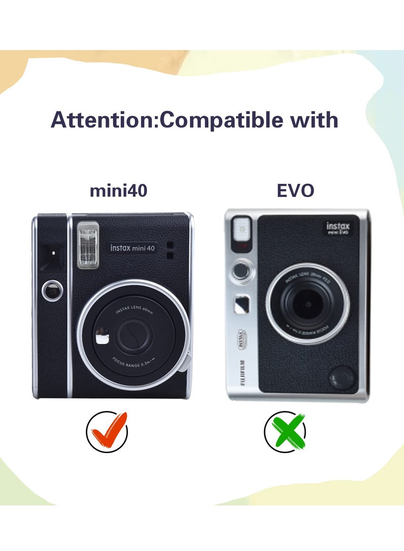 Crystal Clear PVC Case with Shoulder Strap for Fujifilm Instax Mini 40 Instant Camera - Durable and Protective - Image 3