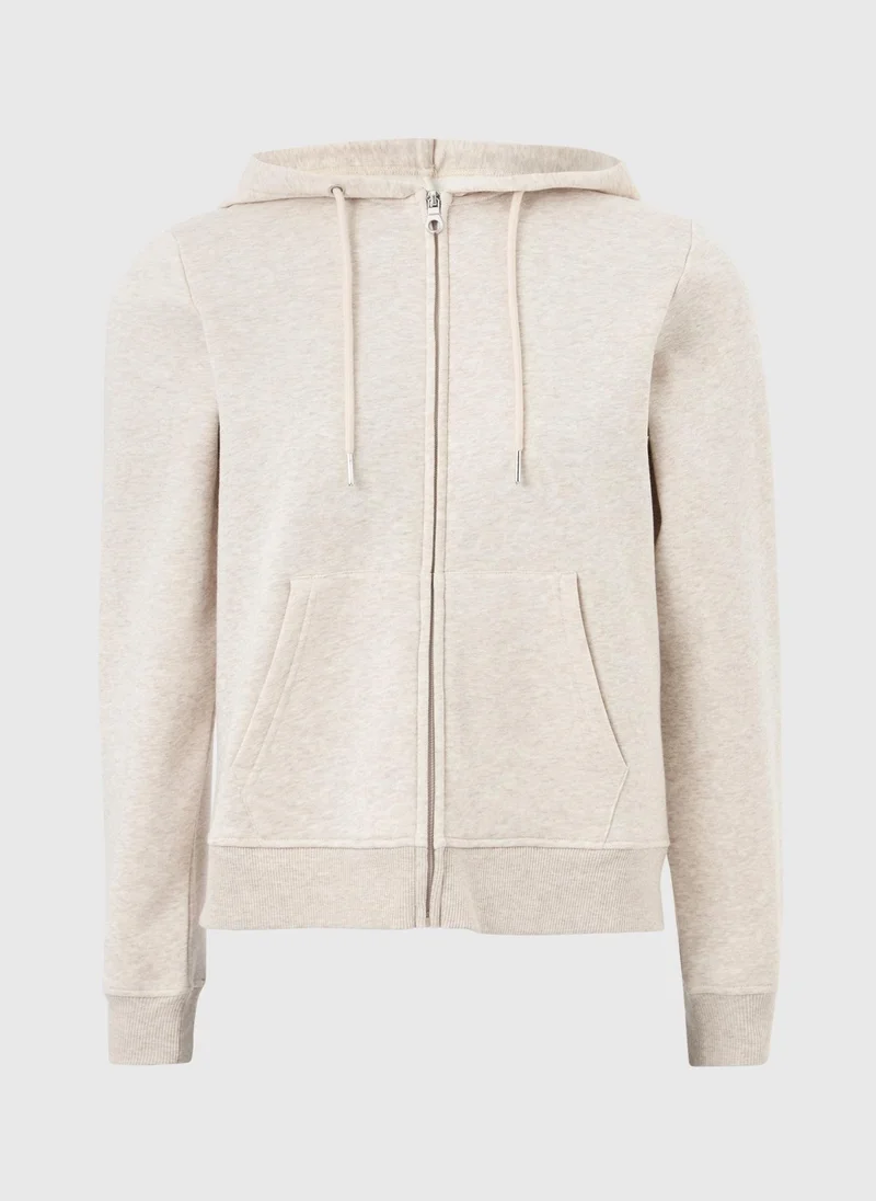 Matalan Oatmeal Zip Up Hoodie