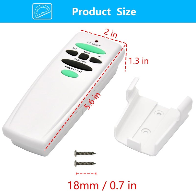CENMING Replacement Remote for Hampton Bay Ceiling Fan Remote Control,with Up Down Light Control Dimmer 3-Speed, for UC7078T CHQ7078T UC7083T CHQ7083T L3H2010FANHD Fan-HD6UDL(Remote Only) - Image 4