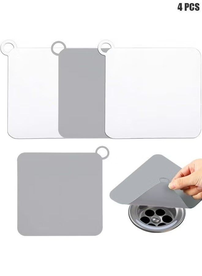 سدادة حوض الاستحمام المصنوعة من السيليكون لصرف الأرضيات المضادة للرائحة، سدادات تصريف هلام السيليكا، غطاء مزيل للروائح الكريهة، مانع تسرب المطبخ، مزيل لرائحة المجاري، 4 قطع مناسبة للمطبخ والحمام وغسيل الملابس - Image 1