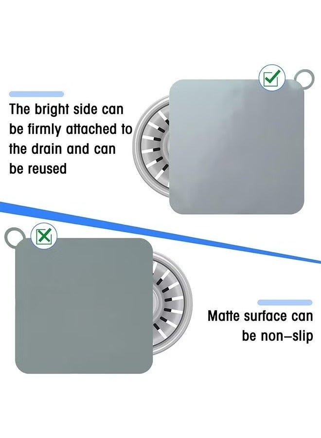 سدادة حوض الاستحمام المصنوعة من السيليكون لصرف الأرضيات المضادة للرائحة، سدادات تصريف هلام السيليكا، غطاء مزيل للروائح الكريهة، مانع تسرب المطبخ، مزيل لرائحة المجاري، 4 قطع مناسبة للمطبخ والحمام وغسيل الملابس - Image 4