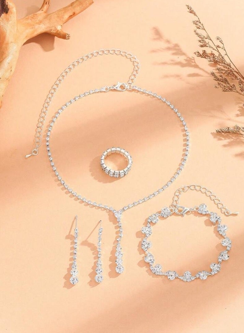 JewelryPalace Amazing Trendy Women's Zirconia Necklace And Earrings And Bracelet And Ring Jewellery Set - Image 2