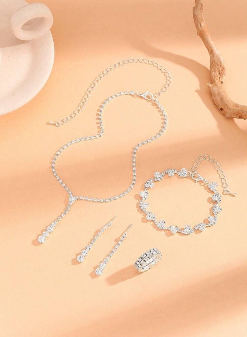 JewelryPalace Amazing Trendy Women's Zirconia Necklace And Earrings And Bracelet And Ring Jewellery Set - Image 3