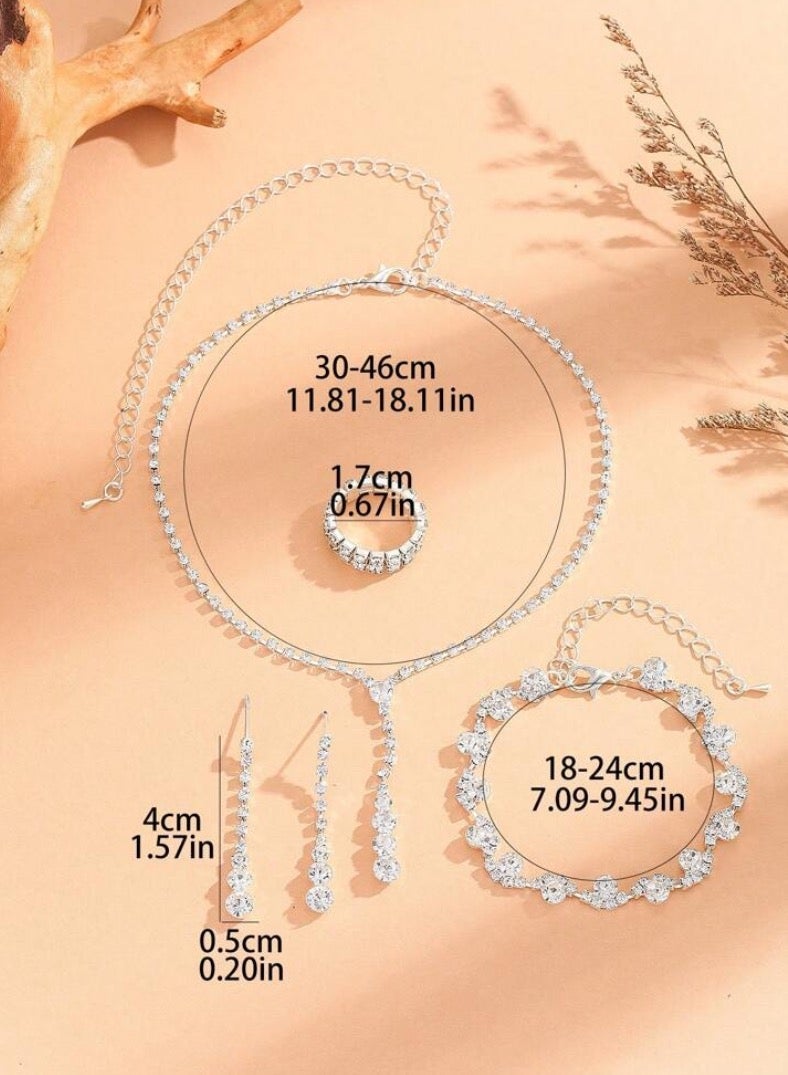 JewelryPalace Amazing Trendy Women's Zirconia Necklace And Earrings And Bracelet And Ring Jewellery Set - Image 4