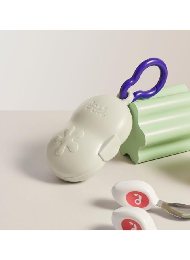 doddl Toddler Travel Utensil Case, Fits Toddler Fork, Spoon and Knife Sets, Clips to Bags & Strollers, Travel Essentials, Dishwasher Safe (Case Only) - Image 2