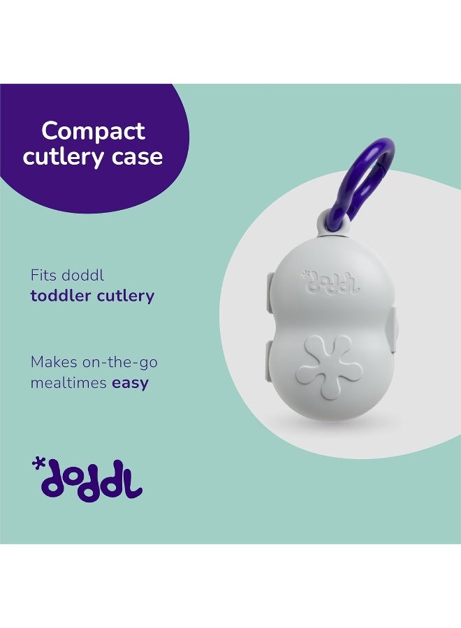 doddl Toddler Travel Utensil Case, Fits Toddler Fork, Spoon and Knife Sets, Clips to Bags & Strollers, Travel Essentials, Dishwasher Safe (Case Only) - Image 3