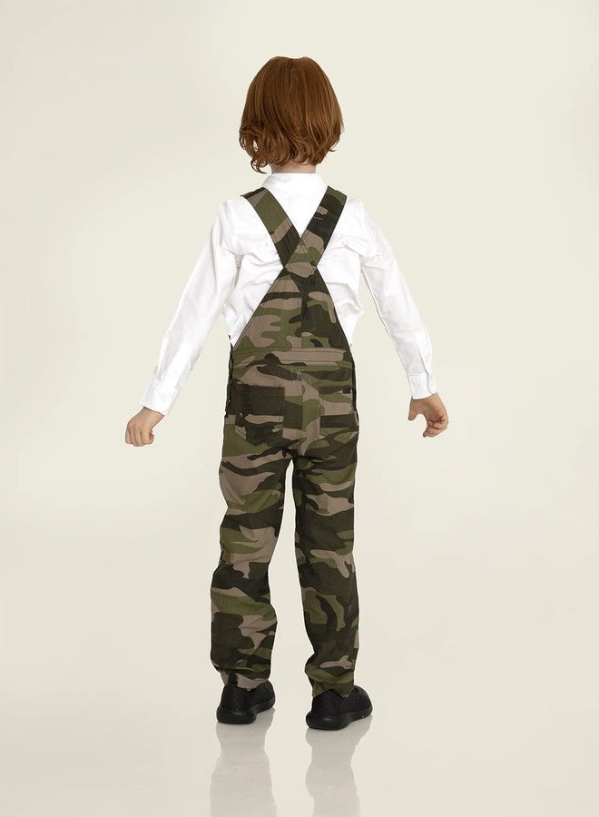 CHERRY CRUMBLE Green Camaflauge Cotton Boys & Girls Summer Suspender Two Strap Casual Warrior Overal Dungaree | Dungaree for Baby/Toddler/Preschool/Kids/Teens/Children - Image 4