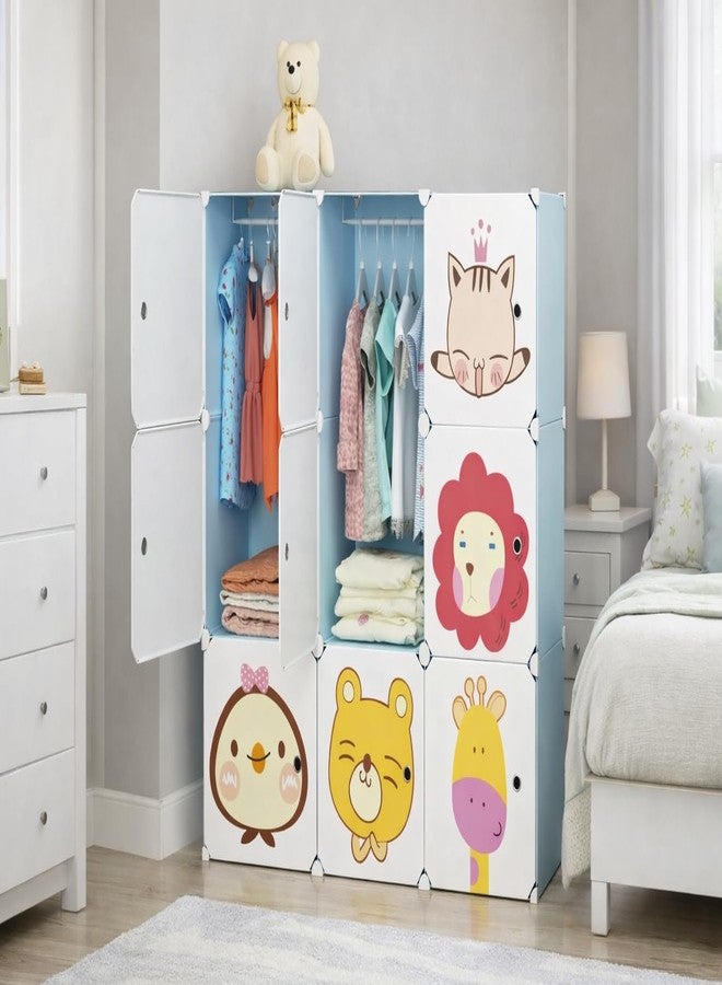 RYUGA Plastic Wardrobe | 9 Cube Foldable Collapsible Wardrobe for Clothes | Baby Cupboard for Kids | Kids Almirah for Clothes Plastic | Wardrobe Organizer for Storage | for Bedroom - Image 1