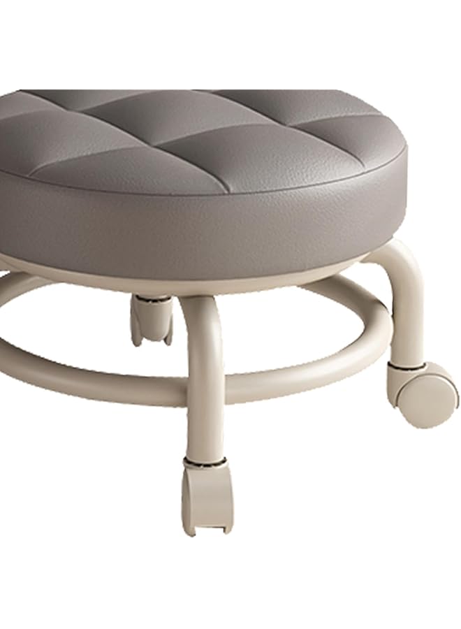 إيروريكس مقعد باديكير منخفض متعدد الأغراض مع مسند للقدمين مع مسند ظهر مقعد دوار كرسي قصير لصالون الحلاقة والمكتب المنزلي والمكتبة باللون الرمادي الداكن - Image 5