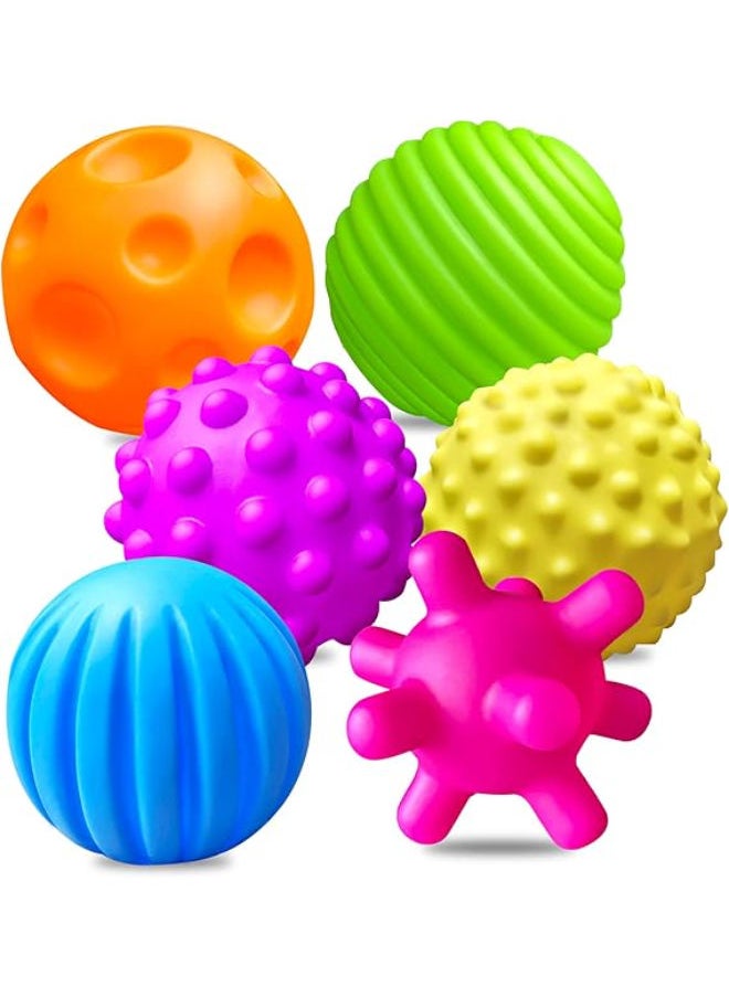 Generic Ynanimery Sensory Balls for Toddlers 1-3, Kids Textured Multi Ball Set for Sensory Exploration, 6 Pack Soft Sensory Squeeze Toys for Boys Girls 